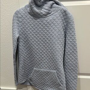 Orvis Light Gray Quilted Women's Cowl Neck Sweater